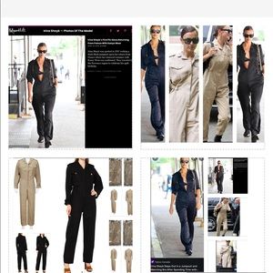 BURBERRY BLACK OR KACKI COTTON  JUMPSUIT, BOTH SEEN ON IRINA SHAYK, MANY OPTIONS